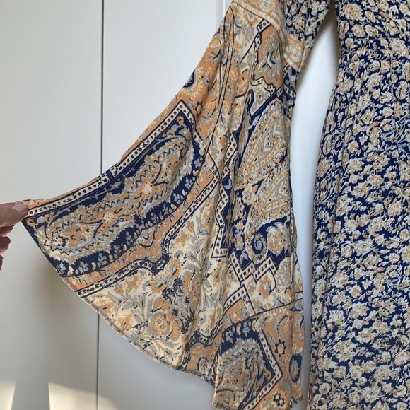 Free People Once Upon Summertime Romper Jumpsuit Womens XS open back Bohemian - Picture 7 of 11